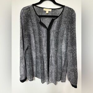 Michael Kors Black and White Patterned Blouse